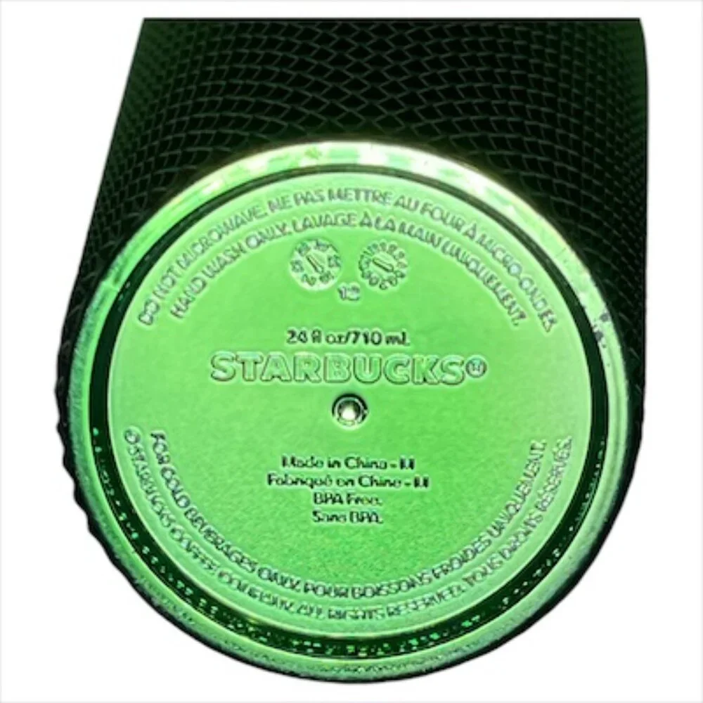 STARBUCKS 24 oz Metallic Green Studded Tumbler